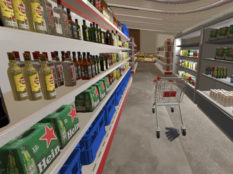 VR Szenario Supermarkt Screen