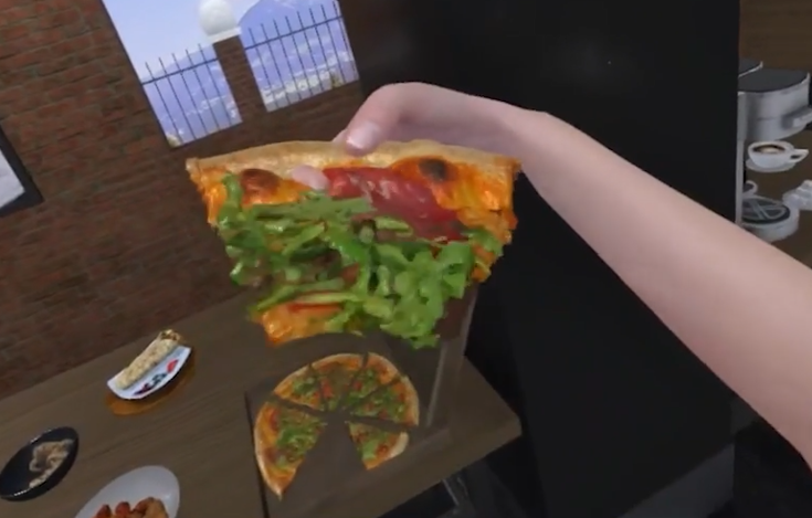 Pizza abgebissen