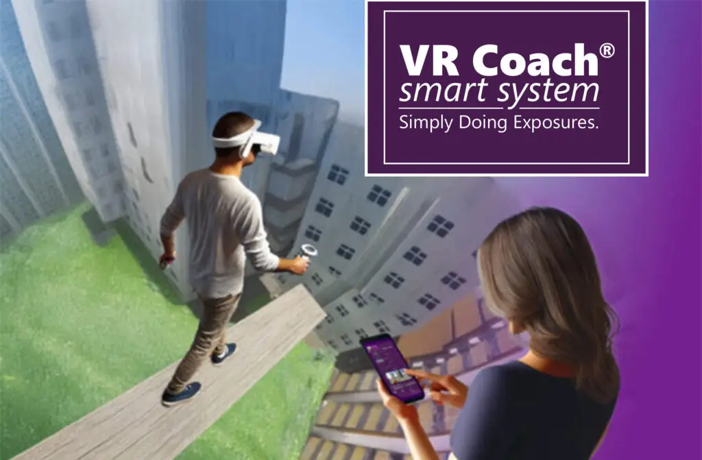 Beitragsbild: VR Therapie bei Akrophobie. Höhenangst behandeln mit VR Coach smart system für Privatpraxen
