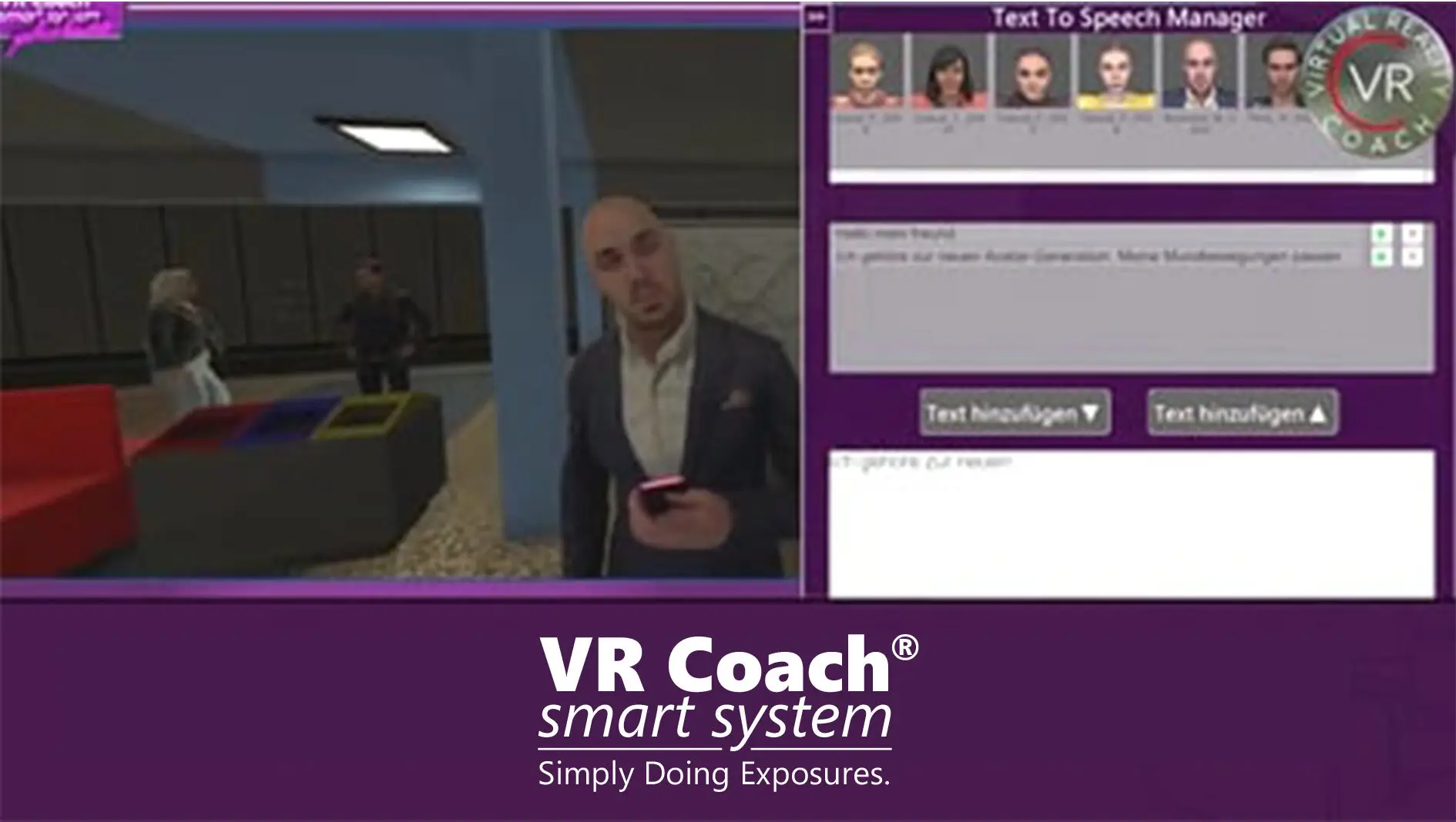 VR Therapie Software Ansicht, KI Avatare