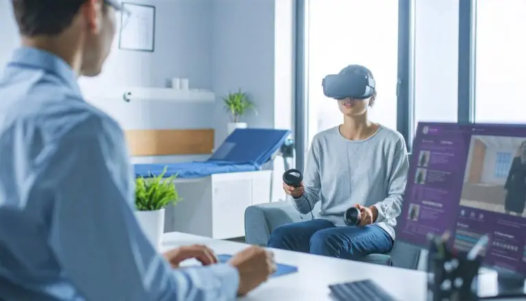VR Therapie Sitzung mit VR Coach smartsystem Software in der Klinik