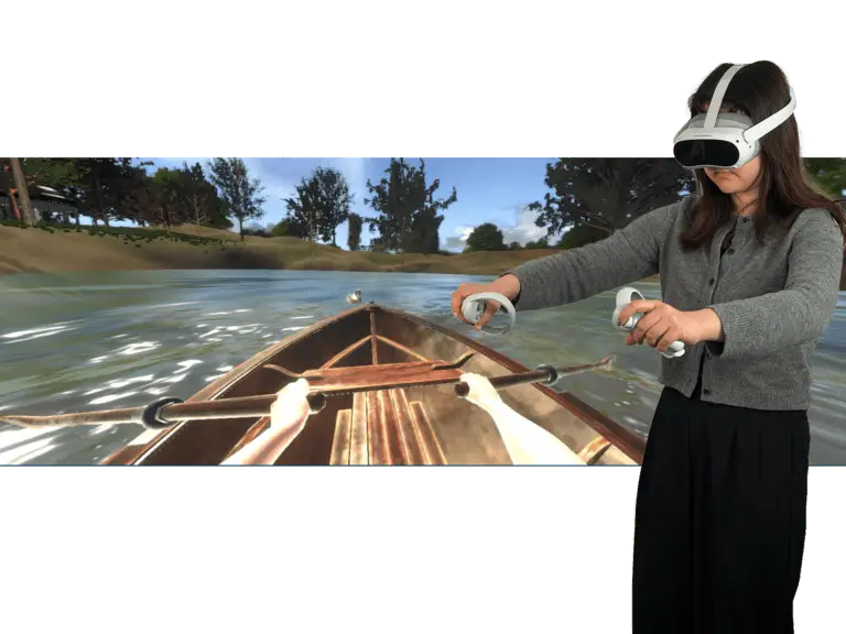 Park Szenario, VR Therapie mit VR Coach smartsystem für Depression, Rudern auf einem See