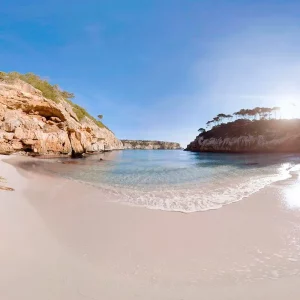 VR Therapie - 360 Grad Videos zum Entspannen: EinsameBucht | Sonnenaufgang | Wasserfall | Winterlandschaft | Screenshot Self Care System